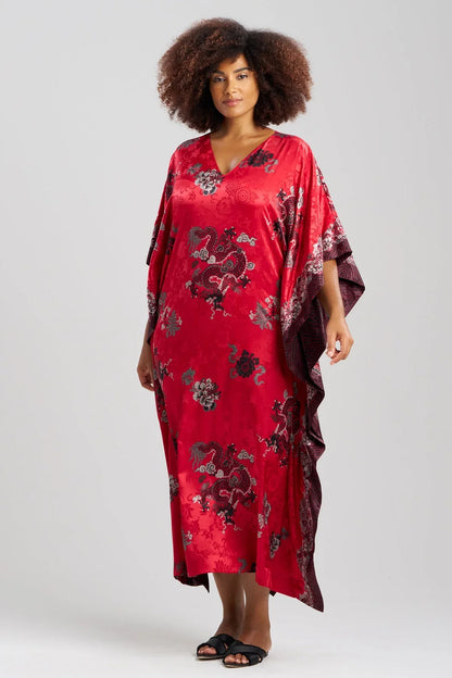 NATORI Imperial Dragon Jacquard Caftan
