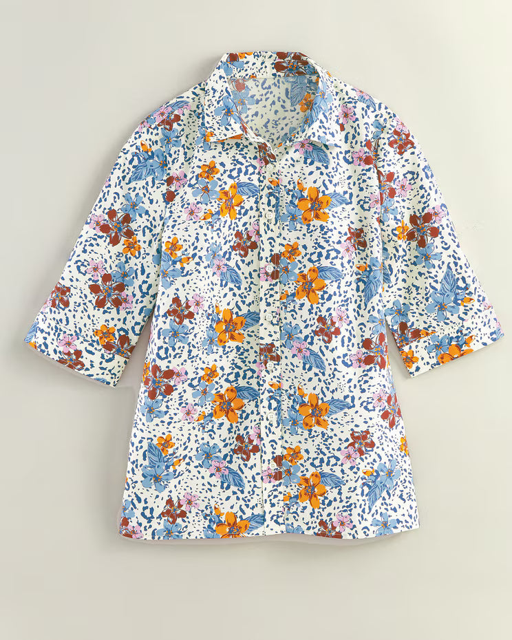 BLAIR Haband Women's Printed 3/4-Sleeve Poplin Wonder Blouse 1 (Misses) - x4