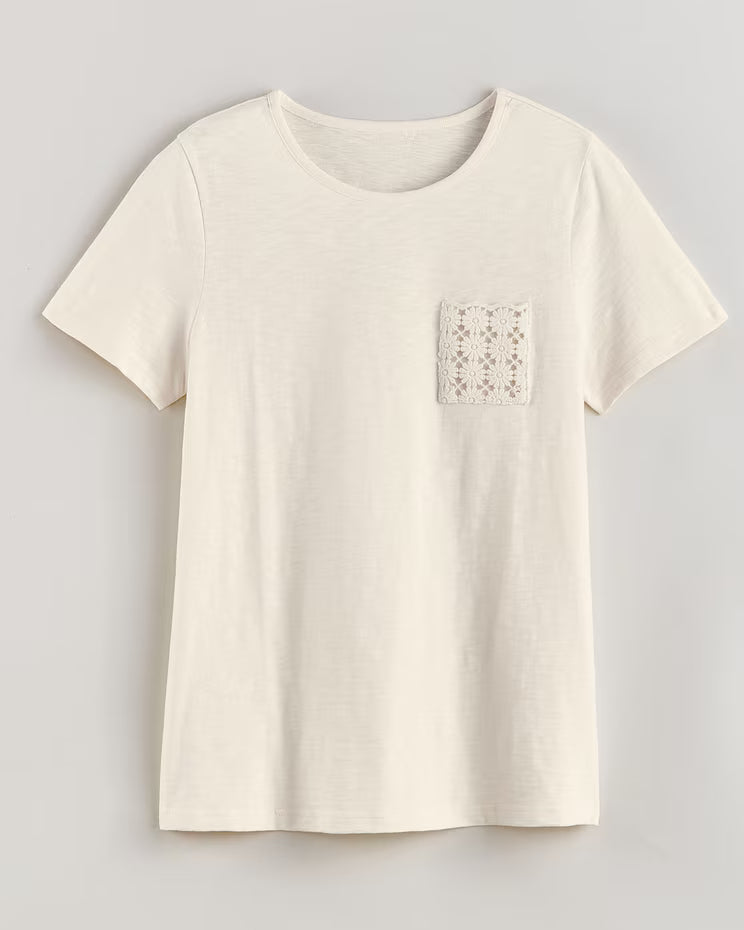 BLAIR Women’s Top Slub Knit Lace Pocket Top (Women Plus) - x3