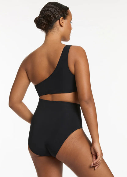 Seafolly Women's Jetset One Shoulder One Piece - Black