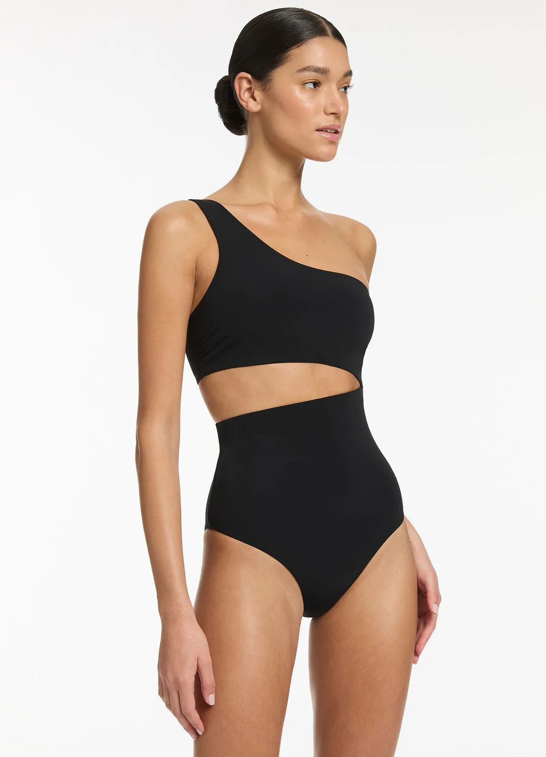 Seafolly Women's Jetset One Shoulder One Piece - Black