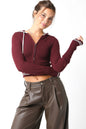 Ruby & Jenna Women's Cropped Varsity Zip Up