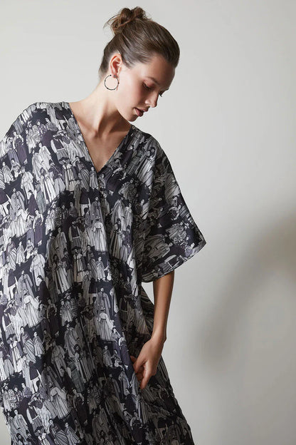 NATORI Dynasty Caftan - Black/Grey