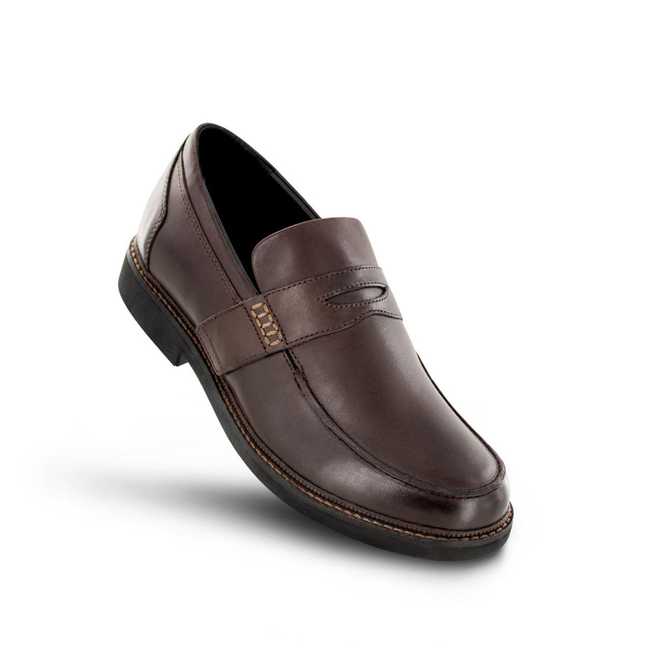 Apexfoot Men's Strap Loafer Lexington - Brown - Wide (2E)