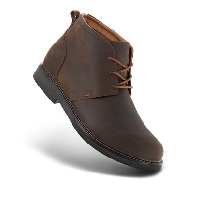 Apexfoot Men's Hudson - Chukka Boot - Brown - Wide (2E)