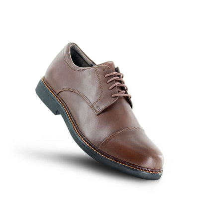 Apexfoot Men's Cap Toe Oxford Dress Shoe Lexington - Brown - Medium (D)