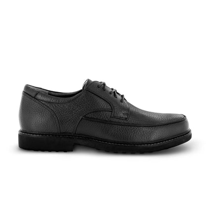 Apexfoot Men's Moc Toe Oxford Dress Shoe Lexington - Black - X-Wide (4E)