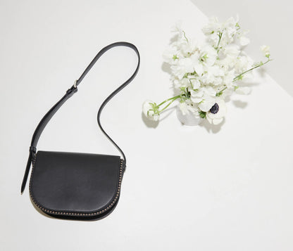 Freda Salvador Lucas Saddle Bag - Black Calf