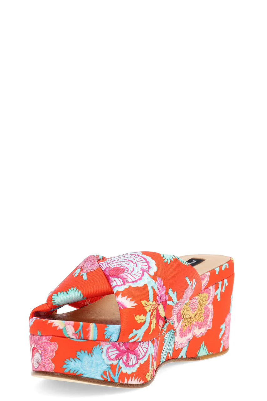 Natori Lanna Nappa Leather Platform Thong Sandals - Orange