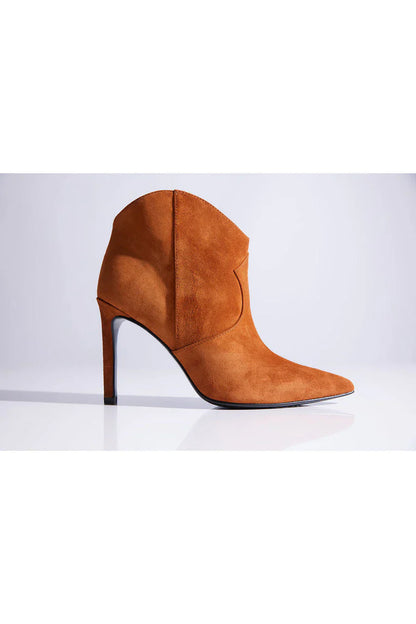 Natori Leiko Suede Heel Bootie - Cognac