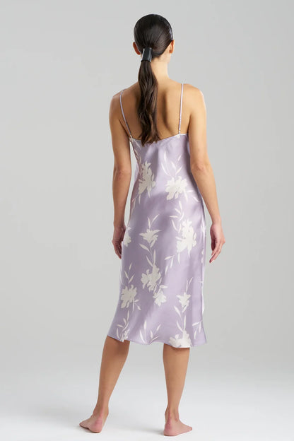 NATORI Lily Printed Satin Icon Slip Dress 1