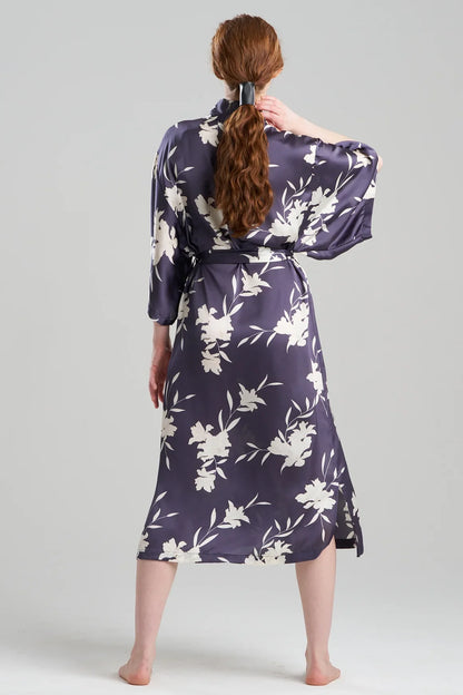 NATORI Lily Printed Satin Icon Robe