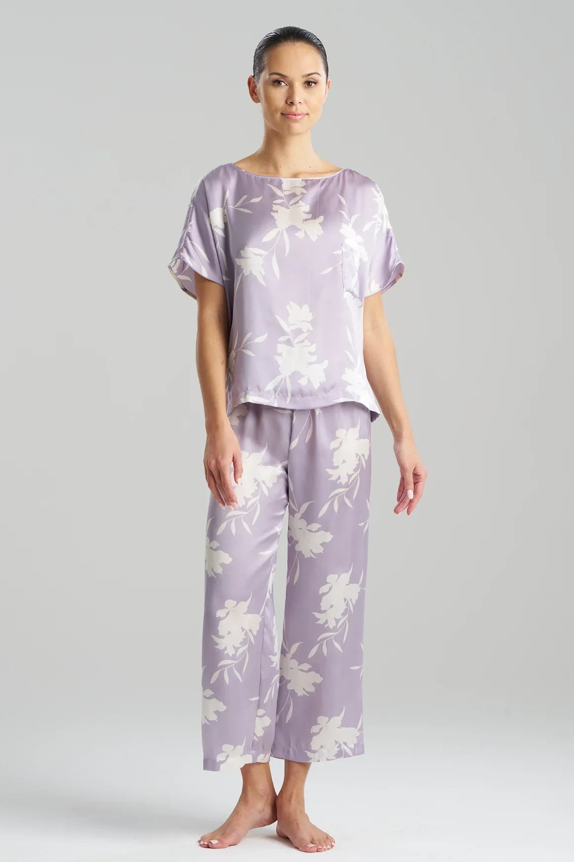 NATORI Lily Printed Satin Icon Short Sleeve PJ