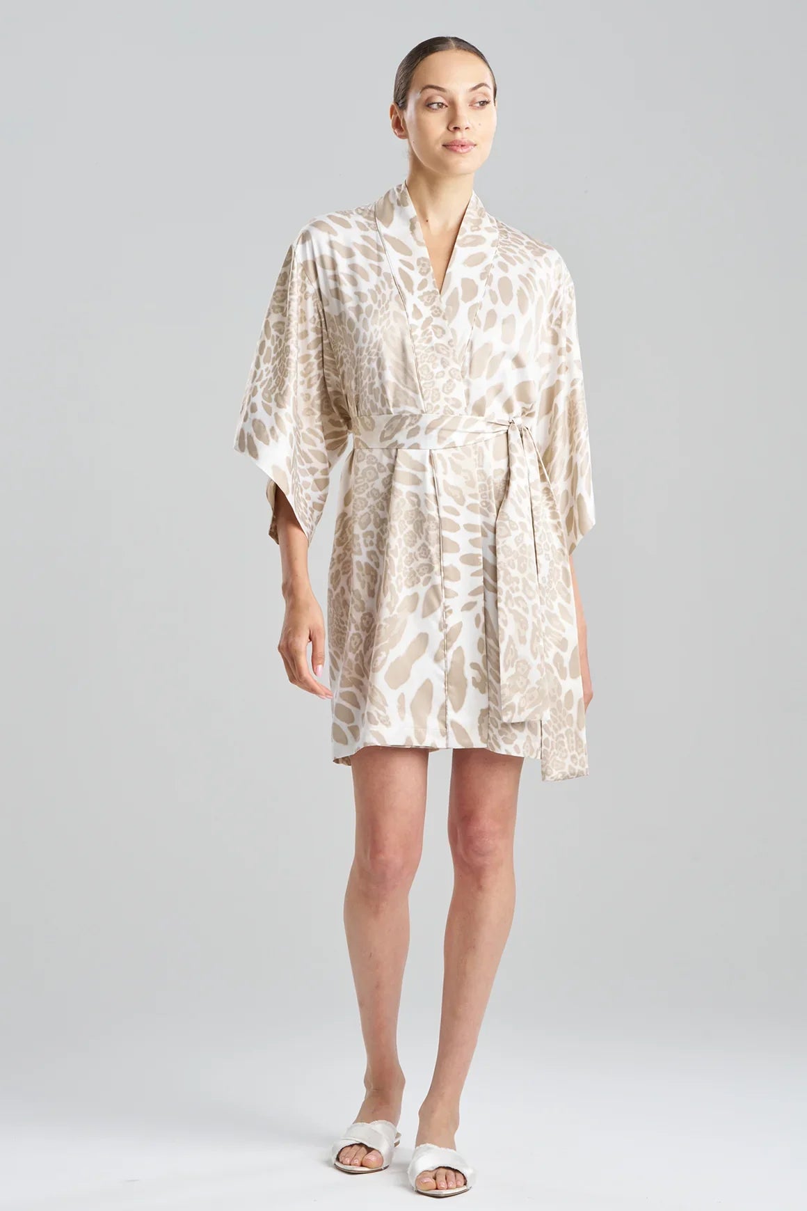 Natori Luxe Leopard Wrap - Sand Taupe