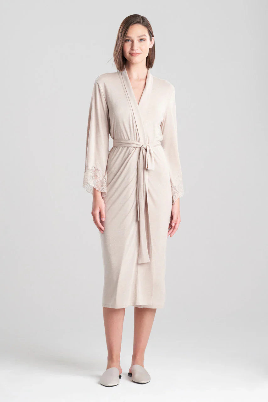 Natori Luxe Shangri-la TENCEL Robe - Heather Cashmere
