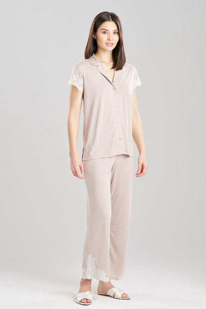 Natori Luxe Shangri-La TENCEL Notch PJ - Heather Cashmere