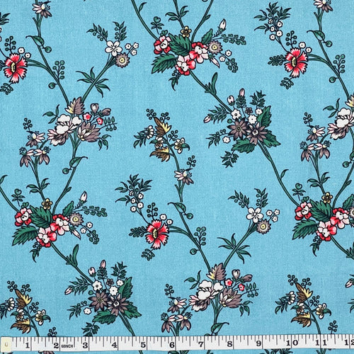 The Shops at Colonial Williamsburg Palace Blue Flowers Fabric