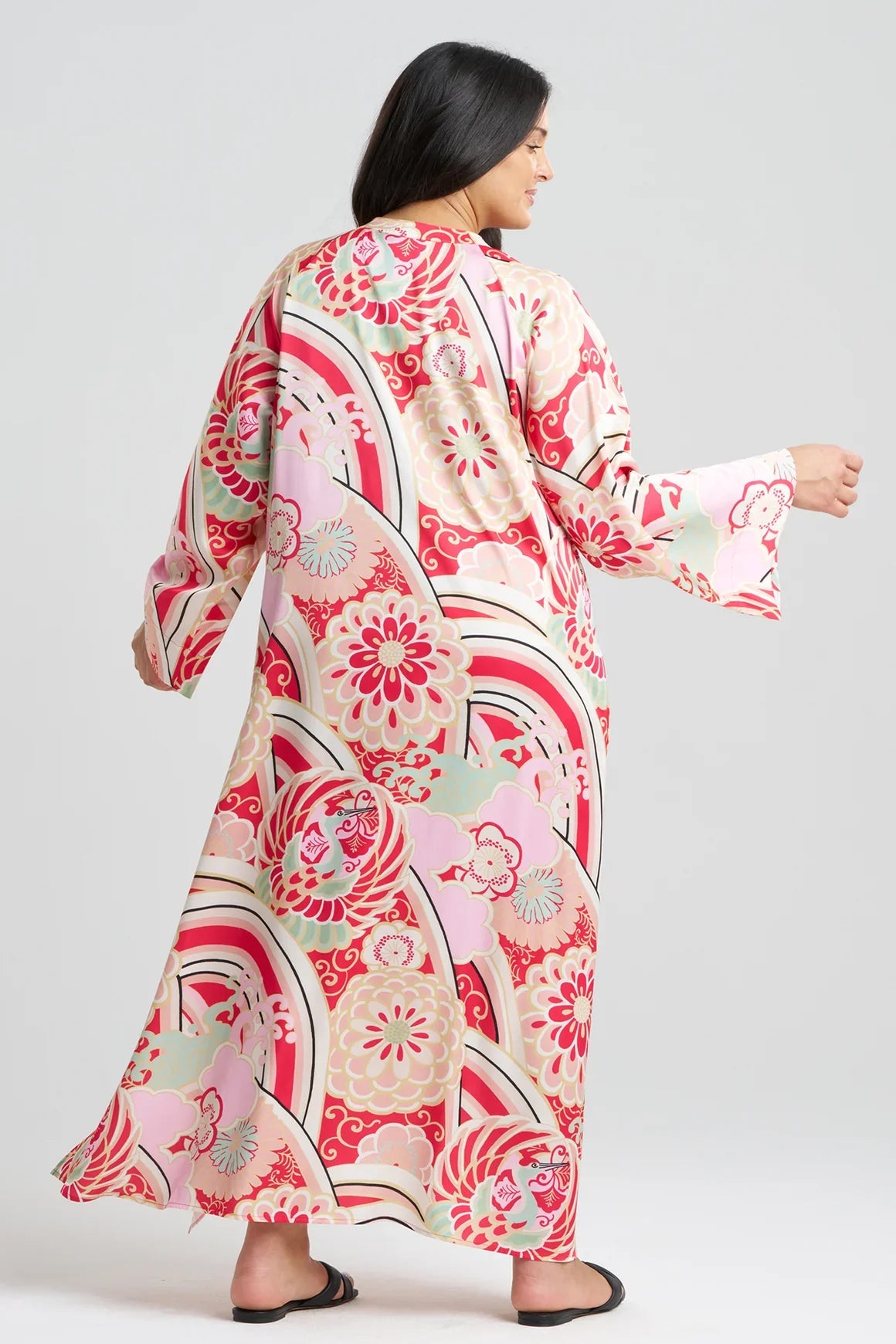 NATORI Medallion Zip Caftan - Pink