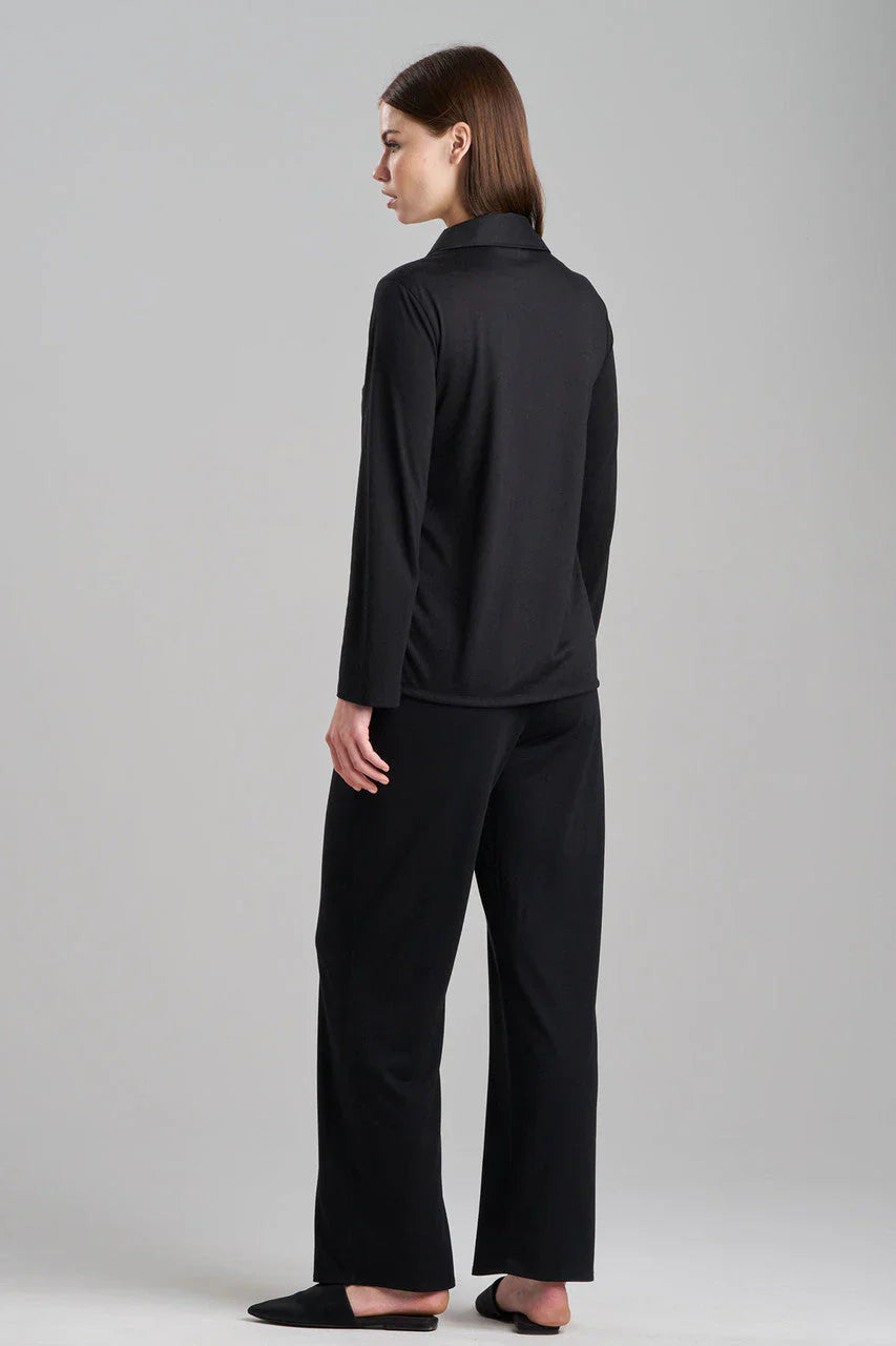 NATORI Shangri-La Embroidered TENCEL Notch PJ