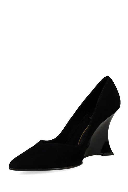 Natori Nori Suede Wedge Pump - Black