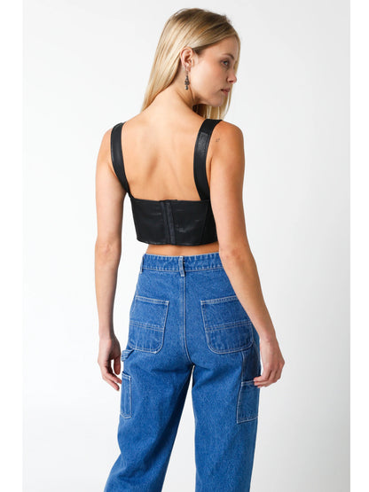 Ruby & Jenna Women's Leather Bustier