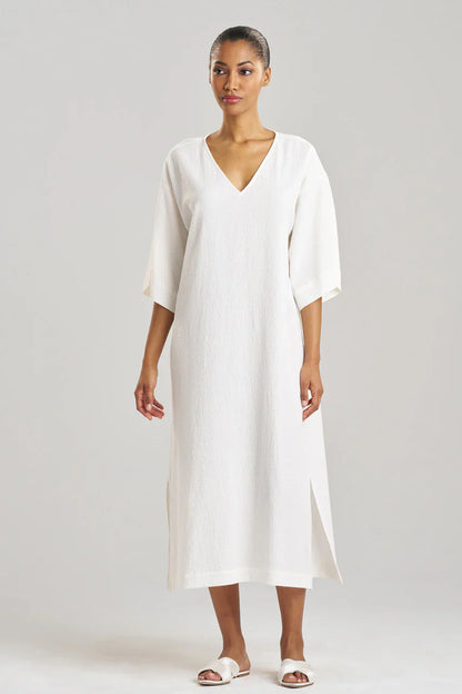 NATORI Onsen V-Neck Caftan - White