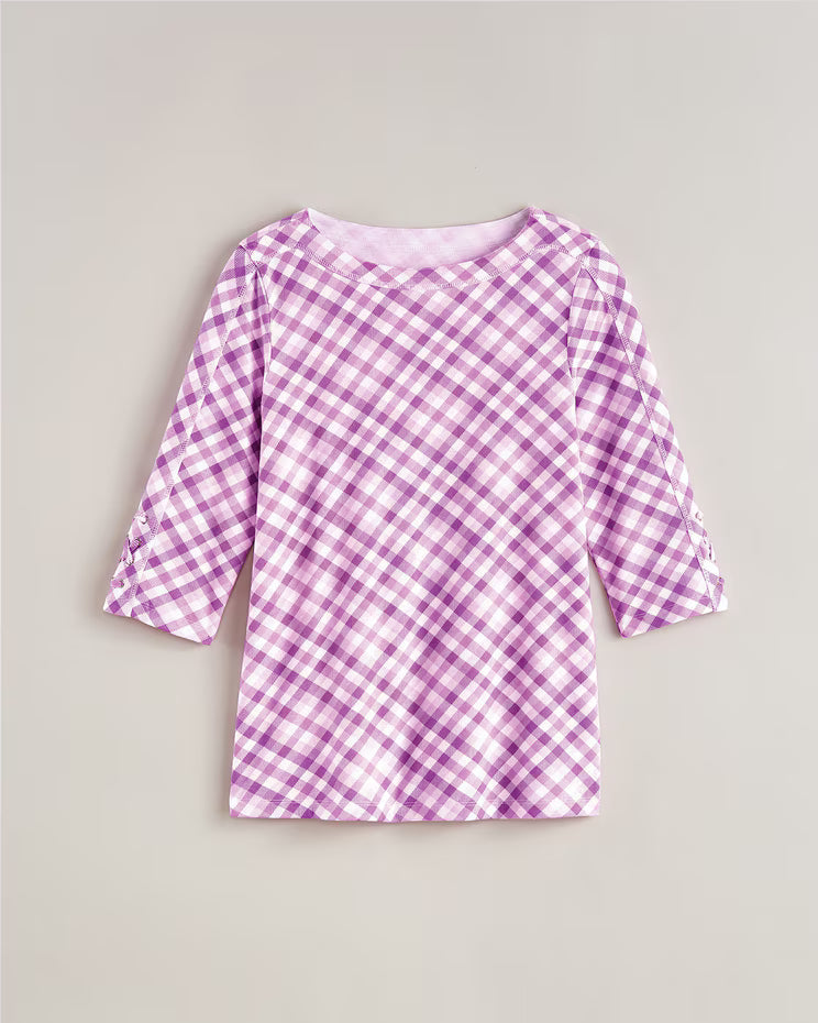 BLAIR Women's Tops Three-Quarter Sleeve Criss-Cross Sailor Top (Petite) - x4