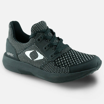 Apexfoot Men's Performance Athletic Sneaker - Black - X-Wide (4E)