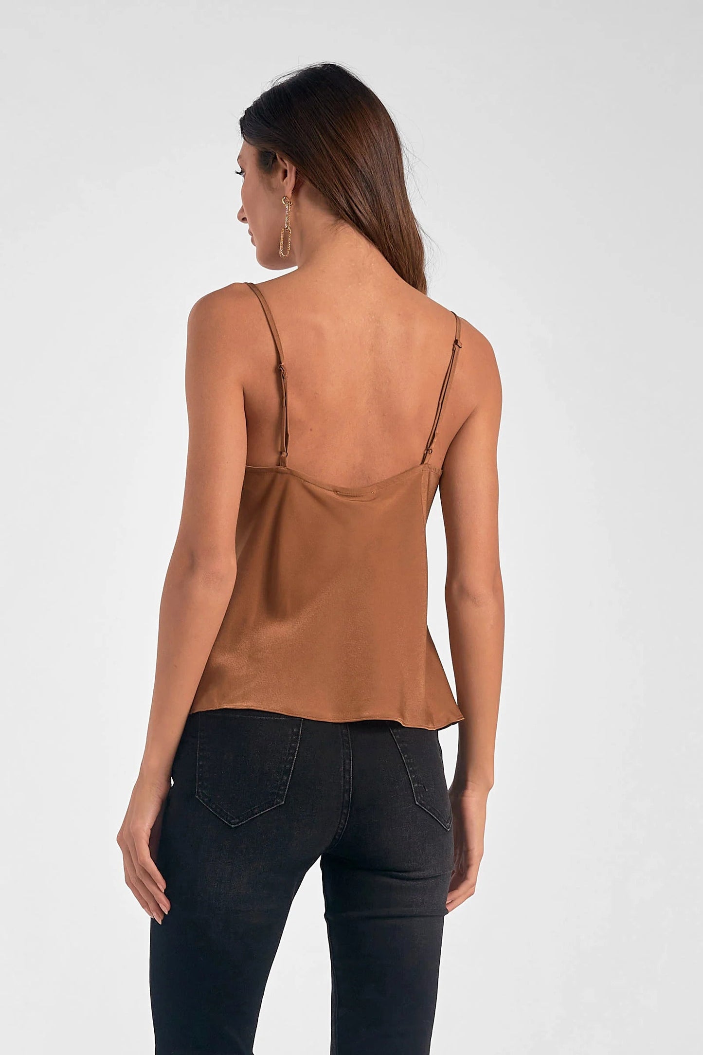 Ruby & Jenna Women's Satin Cowl Neck Cami