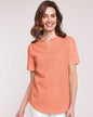 BLAIR Women's Tops Mixed Media Eyelet Top 1 (Misses)