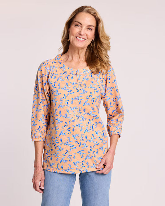 BLAIR Women’s Top Slub Knit Keyhole Peasant Top (Women Plus) - x3