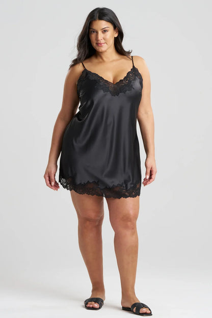 NATORI Peony Glamour Chemise - Black