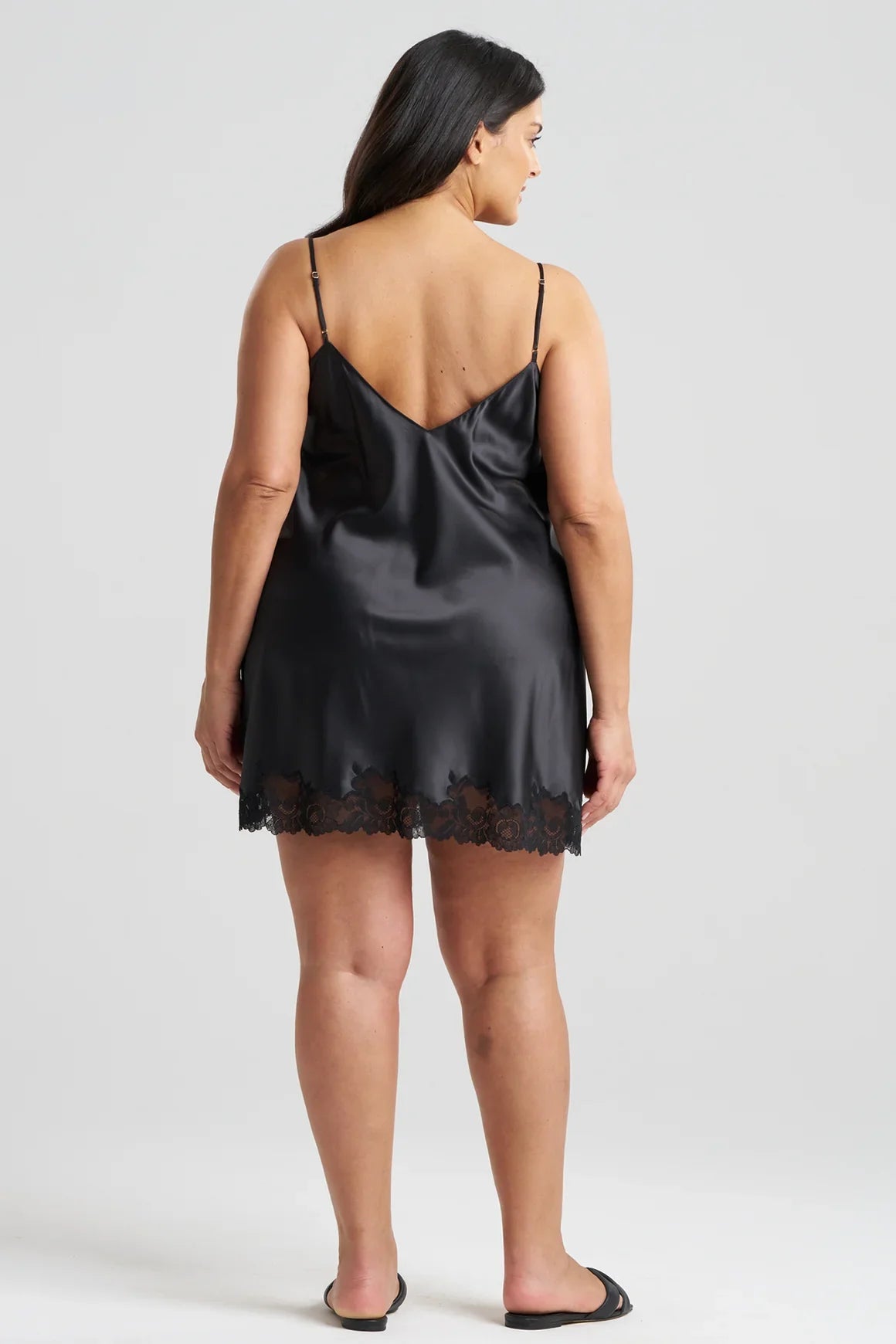 NATORI Peony Glamour Chemise - Black