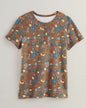 BLAIR Women's Tops Print Short Sleeve Pointelle Henley Top 2 (Misses) - x3