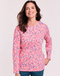 BLAIR Women's Tops Print Long Sleeve Pointelle Henley Top 3 (Women Plus) - x3