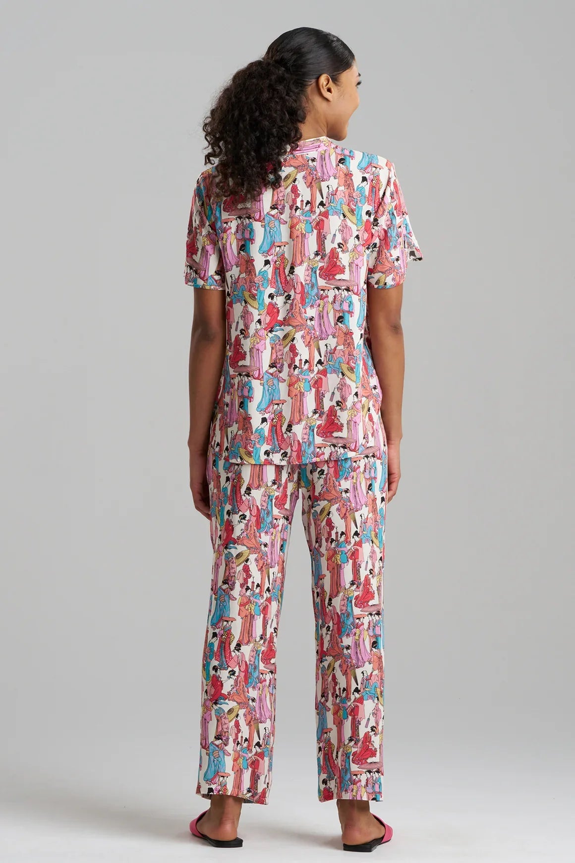 Natori Promenade Challis Short Sleeve PJ - warm white