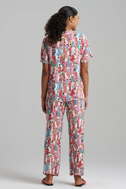 Natori Promenade Challis Short Sleeve PJ - warm white