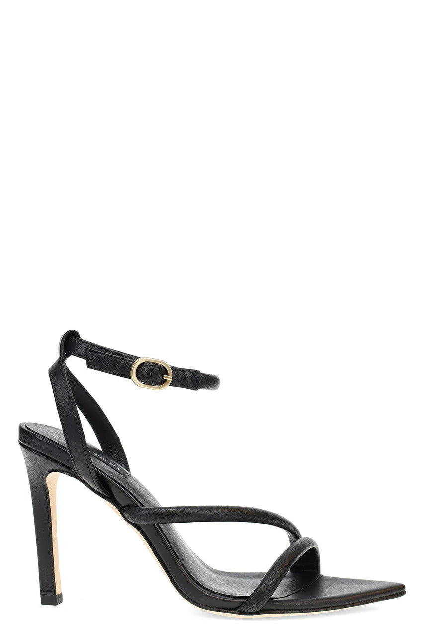 Natori Reiki Nappa Leather Ankle Strap Heel - Black