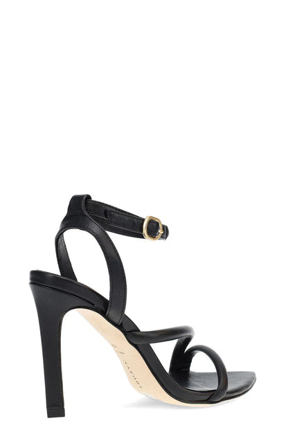 Natori Reiki Nappa Leather Ankle Strap Heel - Black