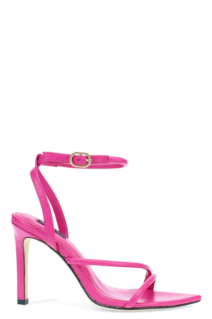 Natori Reiki Nappa Leather Ankle Strap Heel - Dragon Fruit