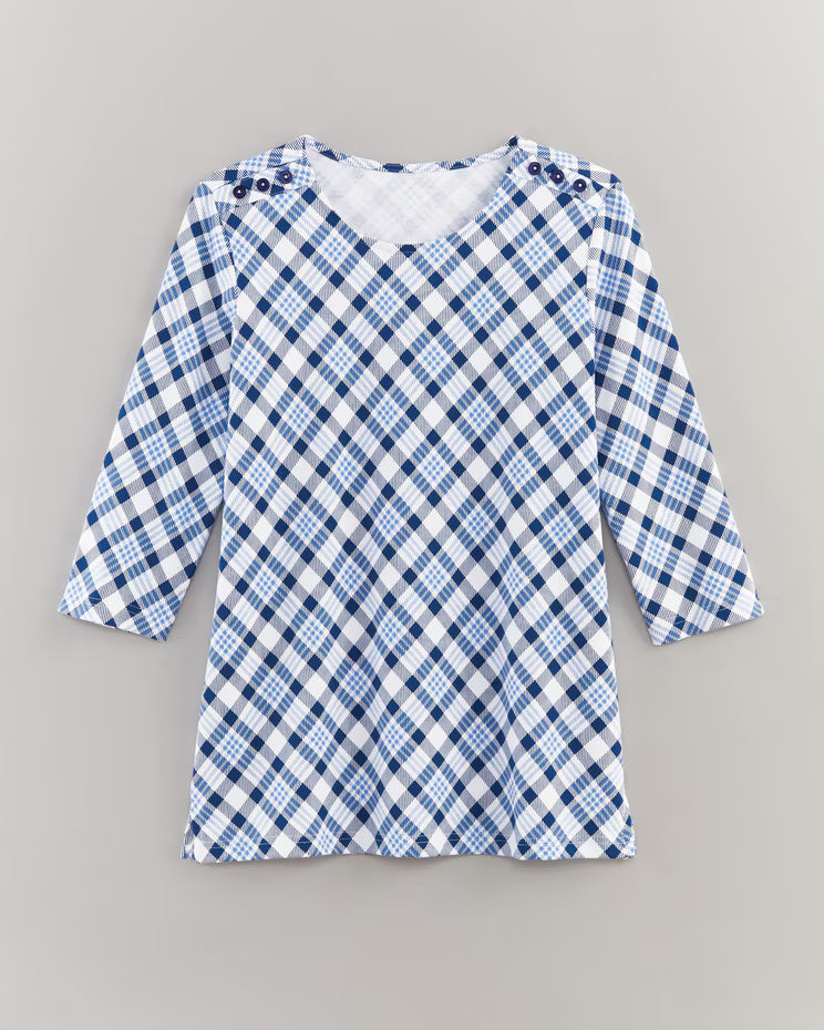 BLAIR Women's Tops Essential Knit Button-Trim Top 3 (Misses) - x3