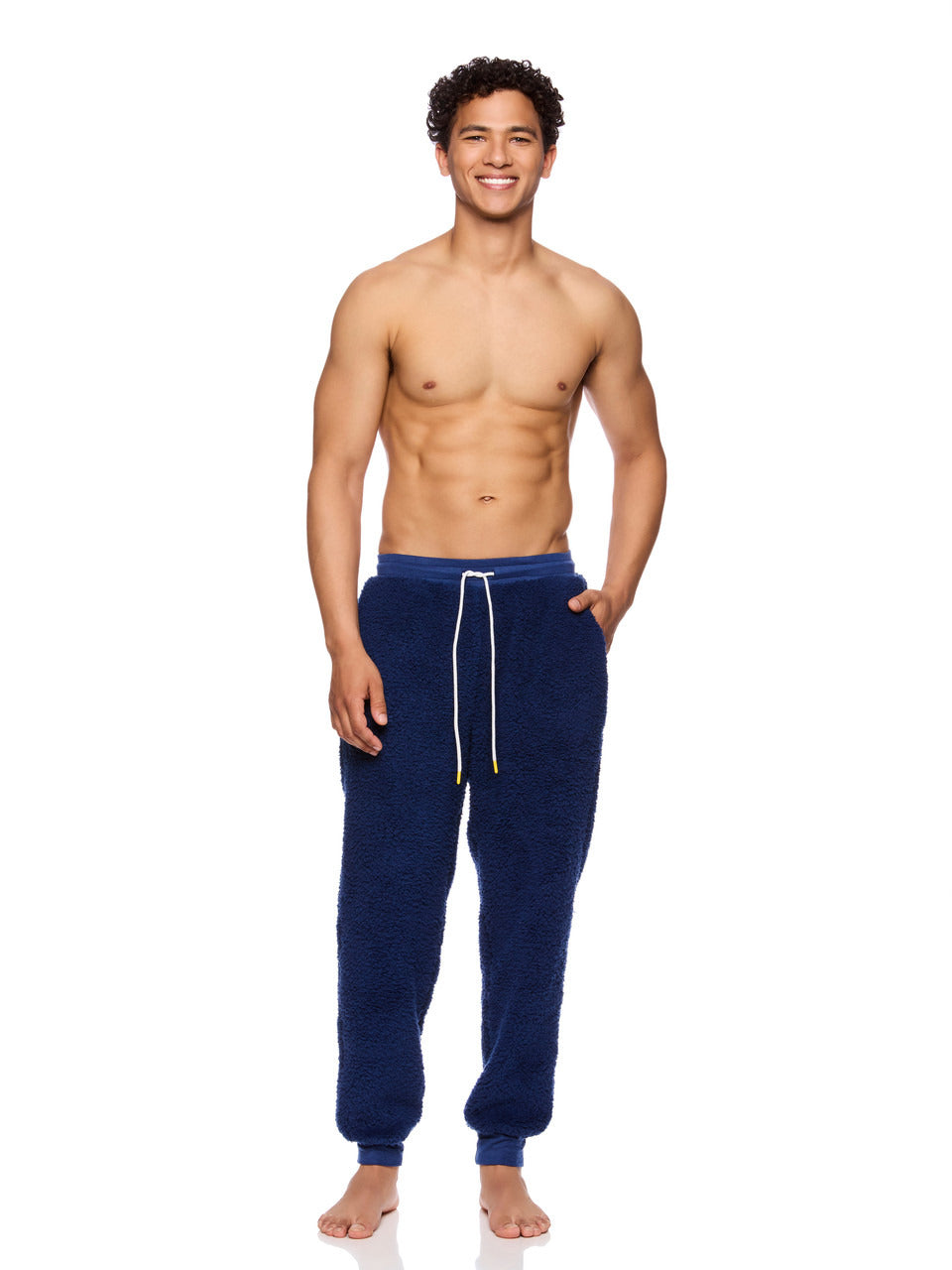 Joe Boxer Men's Soft Sherpa Solid Color Jogger