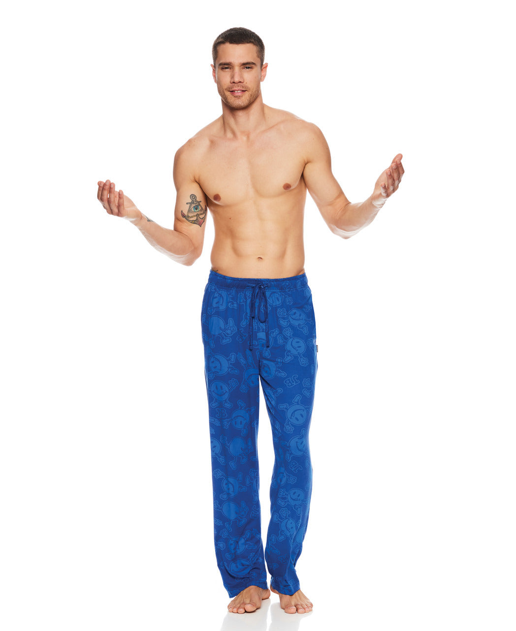 Joe Boxer Men's Blue "Subtle Licky" Open Leg Lounge Pants