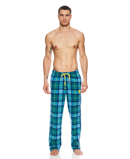 Joe Boxer Men's Blue Tartan Plaid 3 Piece Pajama Set