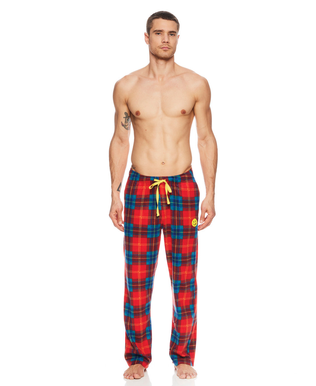 Joe Boxer Men's Red Tartan Plaid 3 Piece Pajama Set