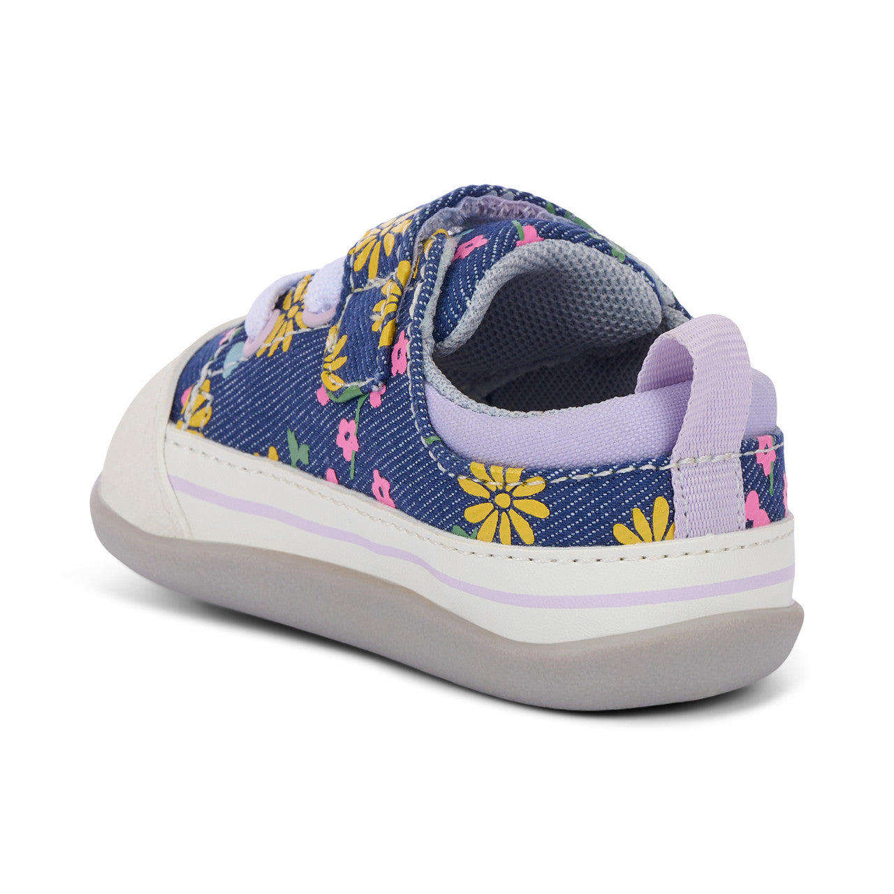 See Kai Run Girl's Stevie Mini (First Walker) Blue Denim/Floral