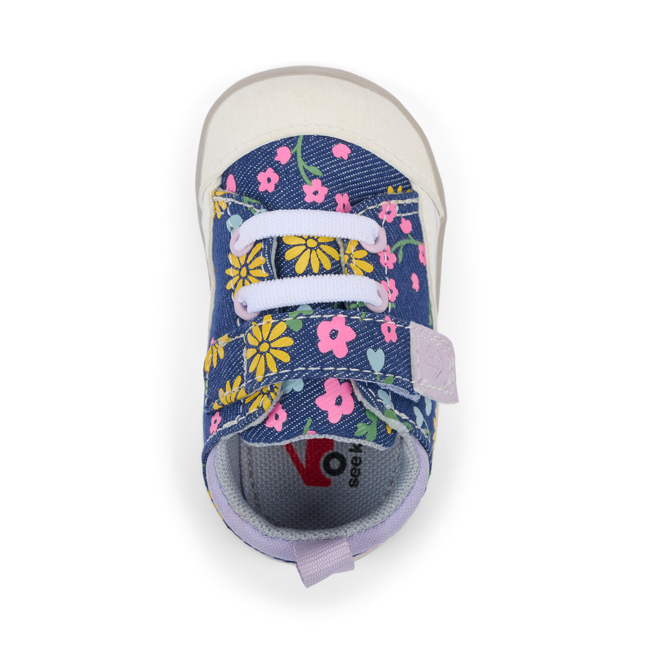 See Kai Run Girl's Stevie Mini (First Walker) Blue Denim/Floral