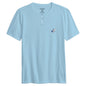 Joe Boxer Men's Sky Blue Banana Logo Super Soft Short-Sleeve Henley