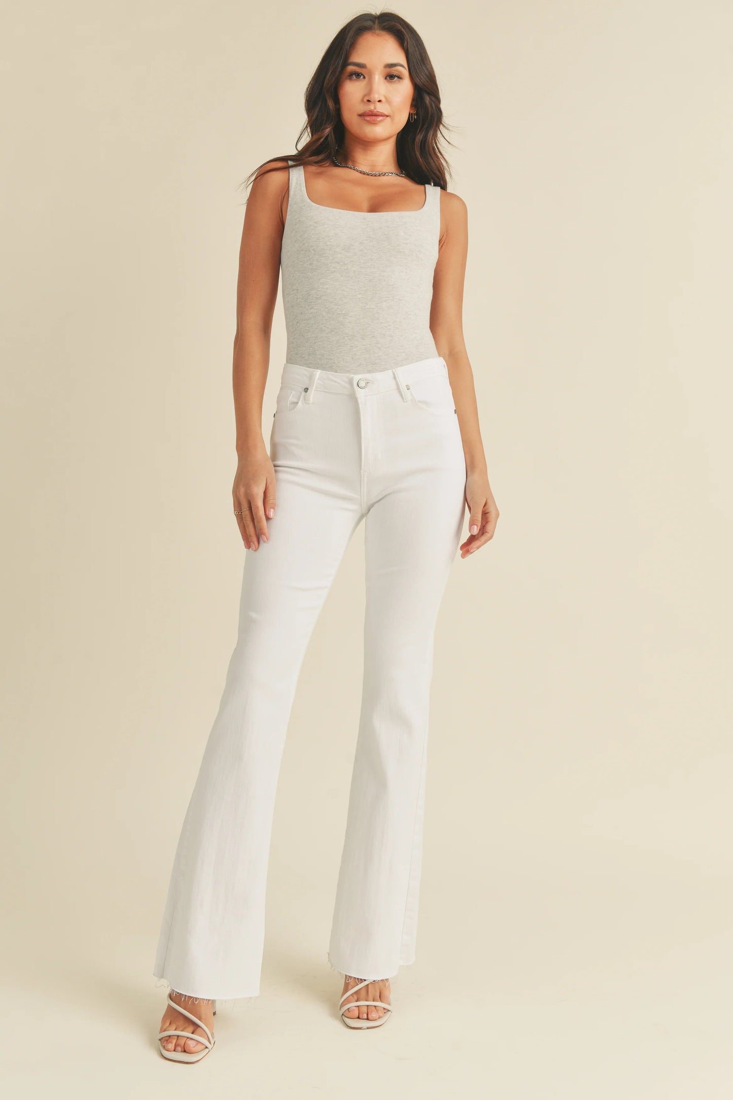 Ruby & Jenna Women's Just Black- High Rise Scissor Cut Flare Jeans
