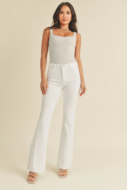 Ruby & Jenna Women's Just Black- High Rise Scissor Cut Flare Jeans